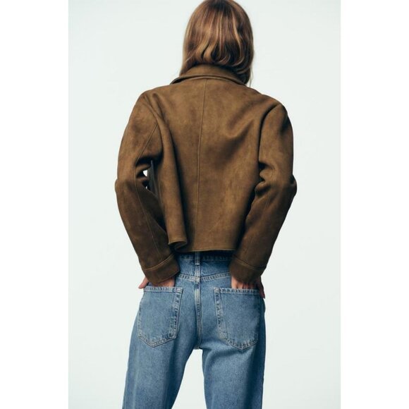 ZARA FAUX SUEDE JACKET - Picture 4 of 7